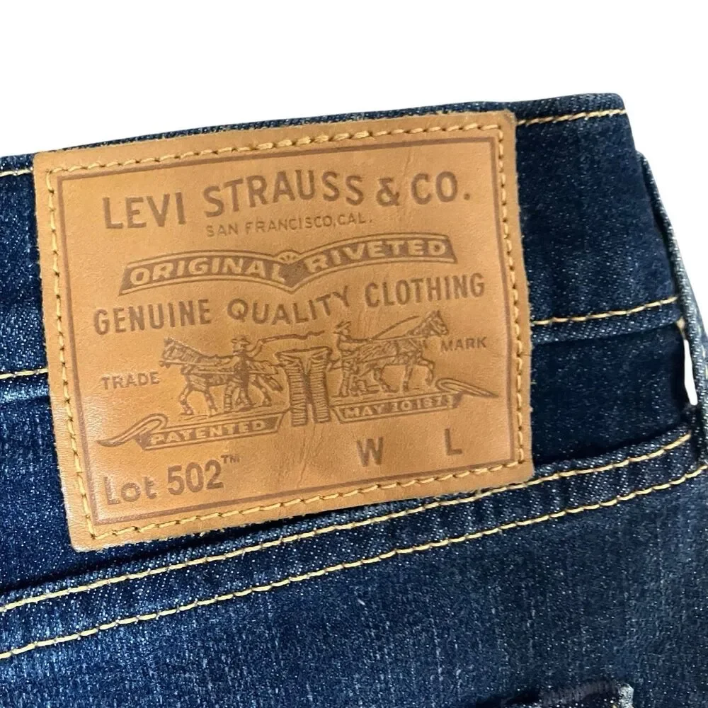 Levis Jeans Mens 48 x29 Blue Straight 502 Original Fit Denim Medium S40196 READ*
